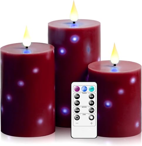 Bougies à piles avec télécommande et guirlande lumineuse rouge