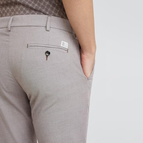 Image of Colorplus Men's Poly Cotton Blend Yarn Dyed Pattern Contemporary Fit Flat Front Casual Trouser