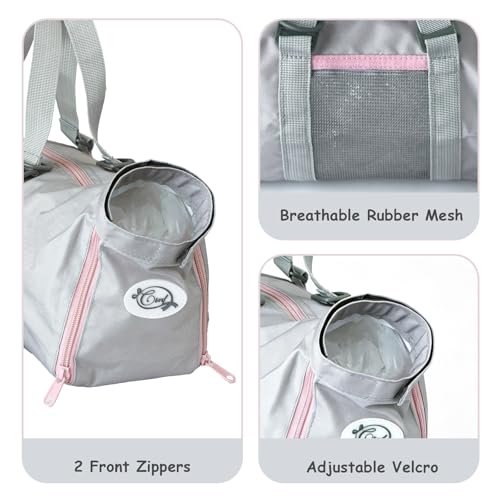 Image of Cinf Cat Nail Clipping Cleaning Grooming Restraint Bag (Free Muzzle) No Scratching Biting for Bathing Nail Trimming Injecting Examining((Blush Ash,M)