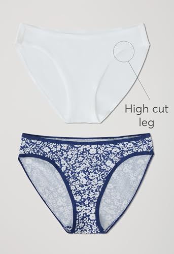 Image of Pact Women's Organic Cotton Bikini Underwear, Classic Fit Panties with High Cut Leg