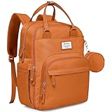 RUVALINO Diaper Bag Backpack-Multifunction Baby Travel Bag with Changing Pad, Insulated Bottle Holders & Pacifier Case, Large Capacity, Waterproof, Maple Orange