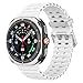 Produktbild MoKo Sport Armband Kompatibel mit Samsung Galaxy Watch Ultra Armband 47mm (2025/2024) Herren Damen, Atmungsaktives Weiches Silikon Wasserdichtes Marine Band für Galaxy Watch 7 Ultra, Weiß