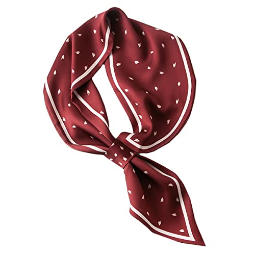 XINNI Women Colorful Thin Know Free Neckerchief Pattern Tie Scarf for Hair and Neck Decor Bag Accessories for Spring Summer