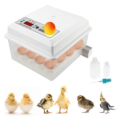 POWLAB Fully Automatic Egg Incubator for 16 Eggs, Poultry Hatcher Machine with Temperature Self-Control, Automatic Egg Turner & Egg Candler, Ideal for Hatching Chickens, Quail, Duck, Goose, Turkey Cover