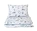 Kinder Baby-Bettwäsche-Set Motiv fröhliche Tiere Igel Hase Fuchs Eule 100 x 135 cm Deckenbezug 40 x 60 Kissenbezug|2tlg. 100% Baumwolle (Igel Blau)