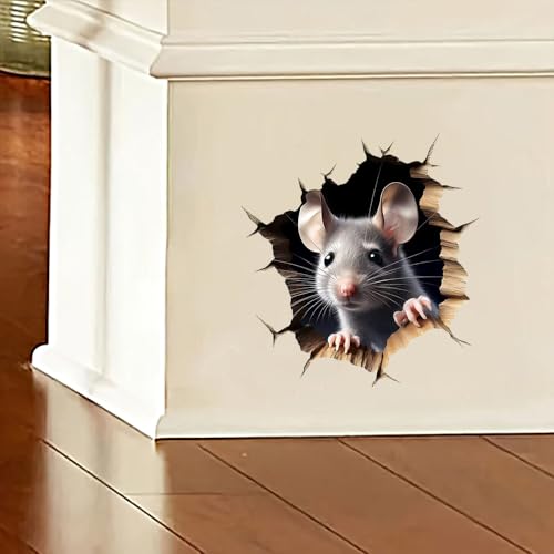 Vinilos decorativos ratón 3D pack x2 vinilo impermeable miniatura 2