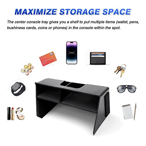 Image of Karltys Center Console Organizer, Storage Box with Non-Slip Silicone Mat, Center Console Tray Insert Secondary for VW Volkswagen Golf GTI R MK8 2022-2025 2026 Accessories