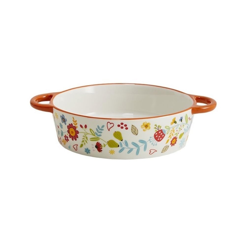 Naczynia do pieczenia Ceramiczna forma do pieczenia Double Ear w stylu rustykalnym, do kuchenki mikrofalowej, specjalna miska duża