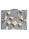 Copriforno Cucina in Cotone Varie Fantasie Imbottito Chiusura a Strappo Shabby Chic 50x35cm (Quadrifoglio (Polvere))