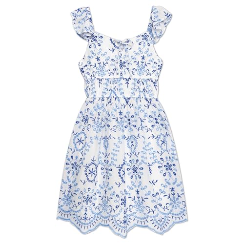 Speechless Girls' Ruffled Sleeve V-Neck Embroidered Dress3
