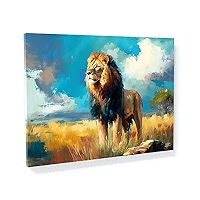 Amazon.com: Sense Canvas Lion Savannah Sky 6 Canvas Art - Home ...