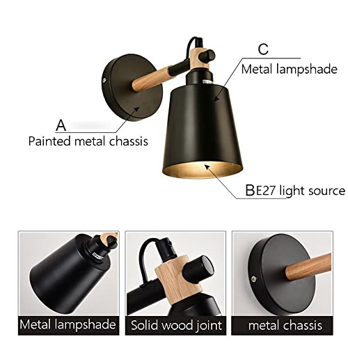 Lámparas de pared E27 con soporte orientable de metal resistente 6