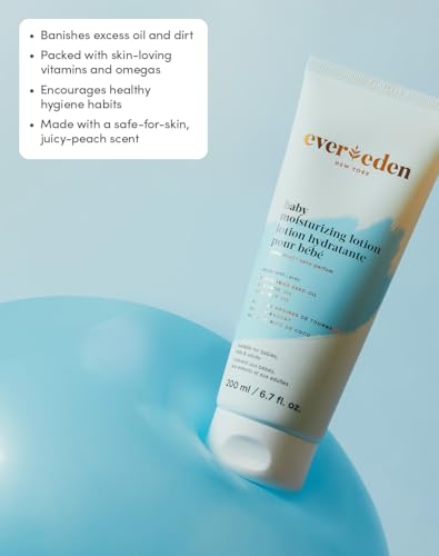 Image of Evereden Baby Body Lotion, Dermatologist-Tested, Unscented, 6.7 fl oz | Non-Greasy Baby Mositurizer, Clean & Gentle Baby Care, Fragrance-Free, National Eczema Association Accepted, 6.7 fl oz