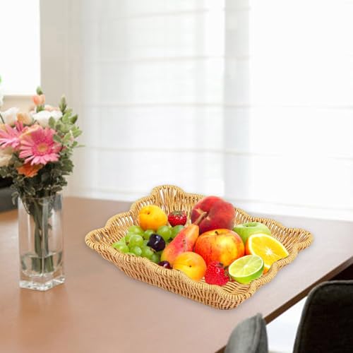 Panier tissé décoratif pour vos brunchs de week-end, plateau alimentaire de table chic