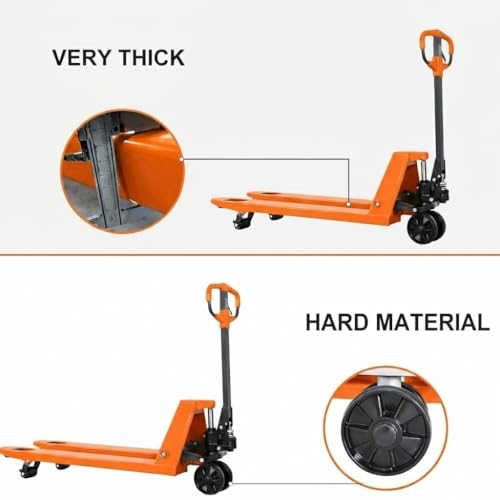 Image of Nutronics Hydraulic 2.5 Ton Hand Pallet Truck with Wide Forks for Warehouse, Factory Operations | 550 mm Fork Width Hand Pallet Truck | 2.5 Ton Capacity | Nylon Wheel 4pcs