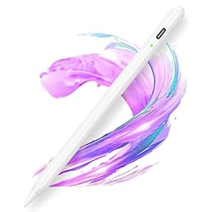 AMZCASE Stylus Pen for iPad 2018-2023, Stylus Pencil Compatible with Apple iPad 10/9/8/7/6th, Mini 6/5th, Air 4/3th, Pro 11''/12, 9'', 11-inch A16/Air 11 M3/Air 13 M3, Capacitive pen with 4 Tips(White)