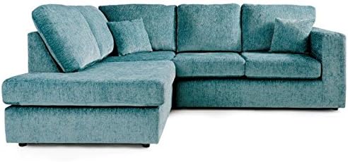 Wyvern Taunton Right Hand Corner Chaise, Chenille, Teal, 224x183x86 cm
