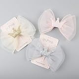 Haarspangen, Haarschleifen for Mädchen, Baby-Haarschmuck, 3-teilige Mode-Kinderspangen, Kopfschmuck, schönes Mädchen, Prinzessin, Mesh, Schleife, Krone, Haarspange, Geburtstagsgeschenke, Haarschmuck