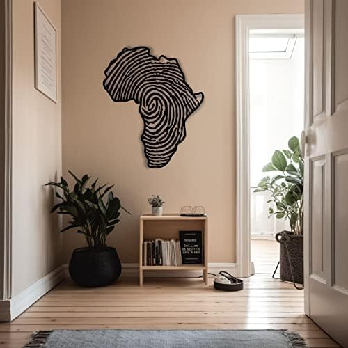 Miniatura 7 de Arte de pared de metal africano, decoración de pared de metal africano, mapa de pared de metal con huellas dactilares, regalo de inauguración de la