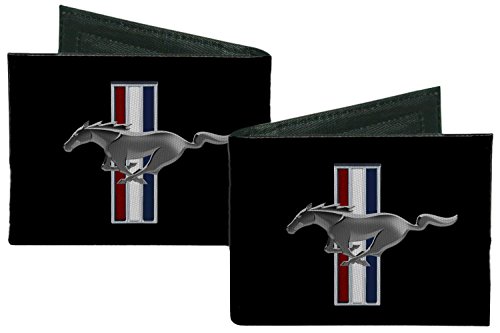 Buckle-Down Canvas Bi-fold Wallet-Ford Mustang W/Bars Logo Centered3