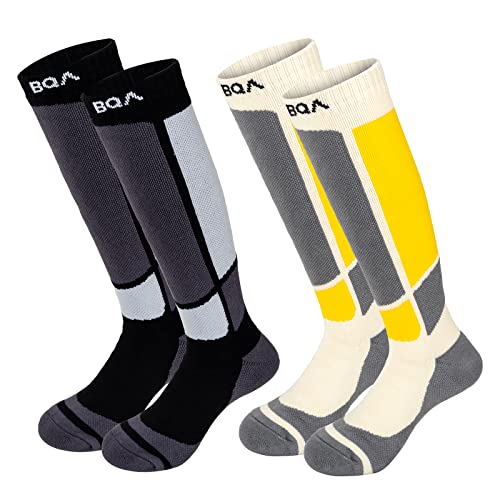 BQA Skisocken Kinder Winter Warme Thermo Schneesocken, 2er Pack Skifahren Snowboarden Skaten für Kleinkinder Jungen und Mädchen Cover