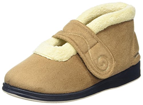 Padders Plus Hush, Botas de Estar por casa Mujer, Beige Gris Pardo Camello 22, 40 EU
