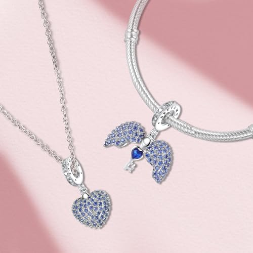 Annmors Birthstone Charms for Bracelet 925 Sterling Silver Charms fit Bracelet Necklace Dangle with 5A Cubic Zirconia Christmas Valentine Mother's Day Gift for Women2