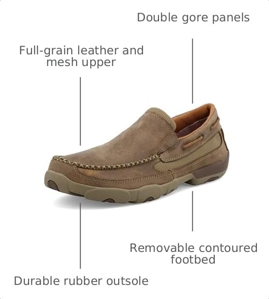 Image of Twisted X Mens Slip on Driving Moc Shoe with Cellstretch