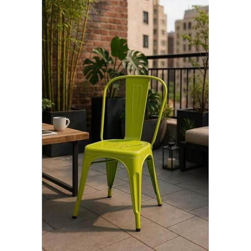 ORION91oficial® - Silla Acero BETA Verde Pistacho Apilable (85x43x45 cm) Estilo Industrial, Convertible a Taburete, Comedor, Hostelería, Oficina, Salón, Teletrabajo, Cocina - spaziOrion91-Pack x2