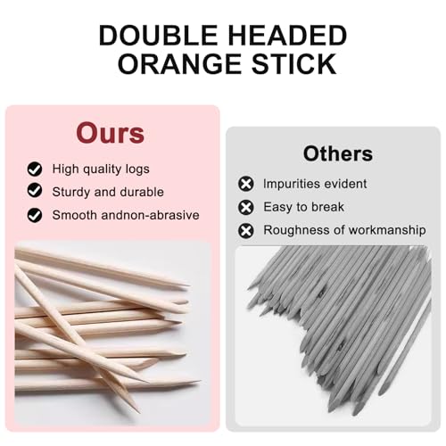 200 Stück Orange Holz Sticks,Nailhautschieber,Holz Orange Sticks for Maniküre,Rosenholzstäbchen Maniküre, für Drücker Remover Maniküre Kunst Pediküre Nagelhautpflege