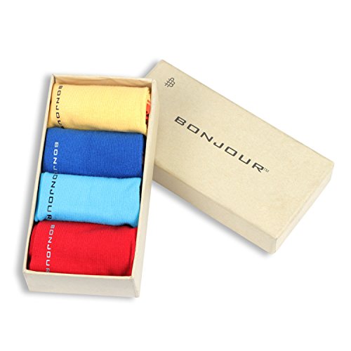 Image of Bonjour Men'S Cotton Ankle Length Bold Multicoloured Socks- Pack Of 4