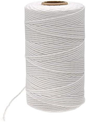 G2PLUS White Cotton String Twine, 100M Gift Wrapping Bakers String, 2MM Handicrafts Decorative Cord Twine for DIY Gift Decorations