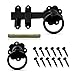 ZAVIA Ring Gate Latch for Wooden Gates Black Powder Coated 6"/150mm Door Latch - Solid Ring Handle Garden Gate Latches and Catches for External Door Lock