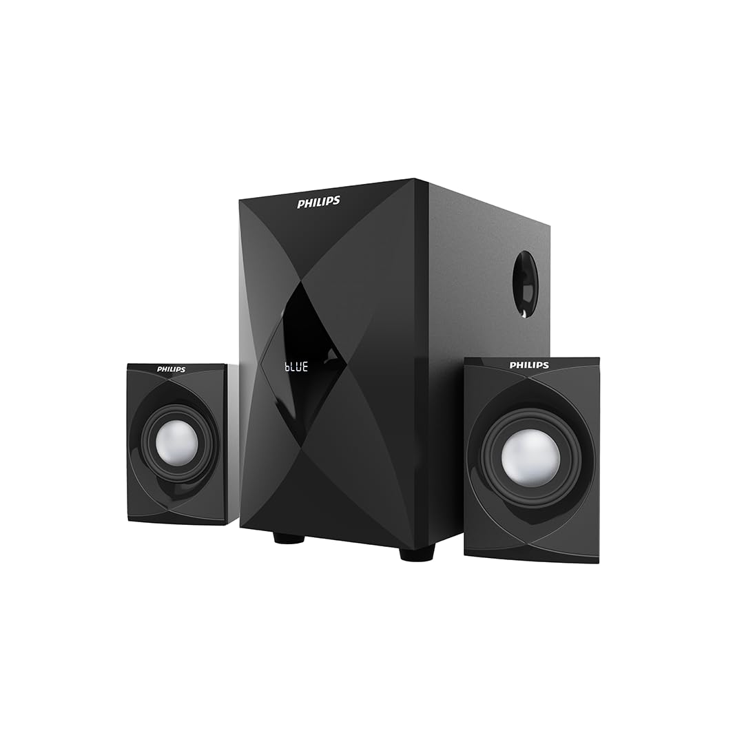 Philips Audio 2.1 CH 60W Multimedia Speaker System with Bluetooth 5.3, USB,AUX,FM Radio,LED Display, Remote Controlled, 10.16cm Subwoofer, Wide Compatibility-MP3 Player,TV, PC (MMS2634/94-Deep Black)-image-5