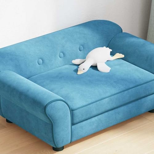 Canapé pour chien turquoise avec cadre en bois stable - 5