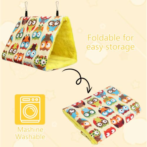 Image of Hypeety Bird Nest Cozy Hanging Bed Cage Warm Plush Hut for Bird, Yellow, M