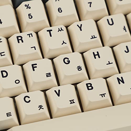 Image of 145 Apricot Yellow Korean Dye-Sub Mac Keycaps Thick PBT Cherry Profile Key caps for TKL 61 64 68 75 87 96 104 108 GMMK MX Mechanical Keyboard