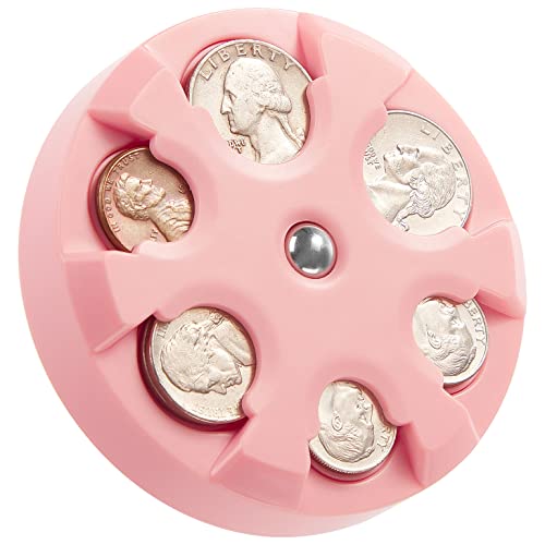 JOYTUTUS Coin Holder Portable Coin Change Organizer Universal Coin Storage Coin Holder for Car Wallets Pockets (Pink)