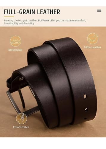 Image of Formal /Casual Black Color Genuine Leather Belts For Men (Length- 46 inches||40MM||BL-042-BLK) (BLACK)