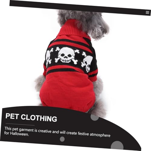 Disfraz para perro Halloween suéter calavera XL rojo miniatura 4