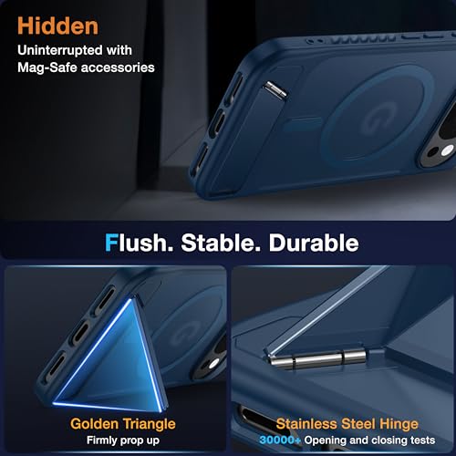 Image of for Google Pixel 10 Pro XL Case with MagSafe [Invisible Kickstand] [Charge While Standing] [Military Shockproof]Translucent Matte Soft Silicone Bumper for Pixel 10 Pro XL Phone Case Slim, Blue