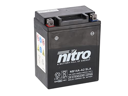 Batería NITRO NB14A-A2 SLA GEL AGM para rutas largas y viajes en moto
