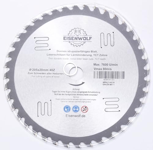 Hoja de sierra circular para madera 205 x mm 40 dientes