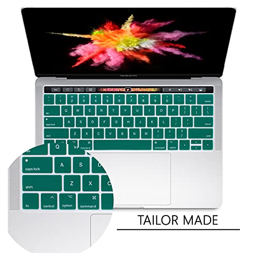 Housse silicone clavier MacBook Pro 13 vert foncé protection Touch Bar US A2159 A1989 A1706 - 3
