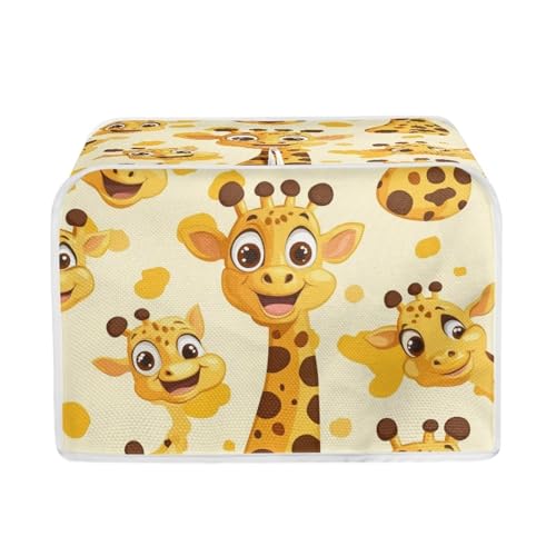 JUDENTIDOS Cute Giraffe Toaster Dust Cover - Bread Maker Machine Dustproof Bakeware Protector With Top Hook - 2 Slice Toaster Appliance Cloth Cover