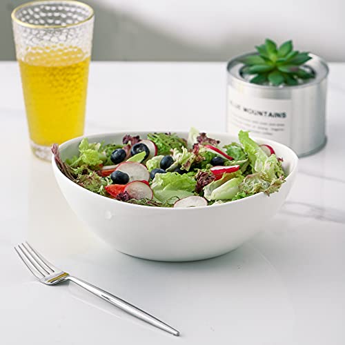 Hasense Porcelain Serving Bowls, Large Serving Dishes For Holiday,36 Ounce White Salad Bowls, Side Dishes Pasta Popcorn Microwave & Dishwasher Safe Dinner Parties, Set Of 4 #TOP3