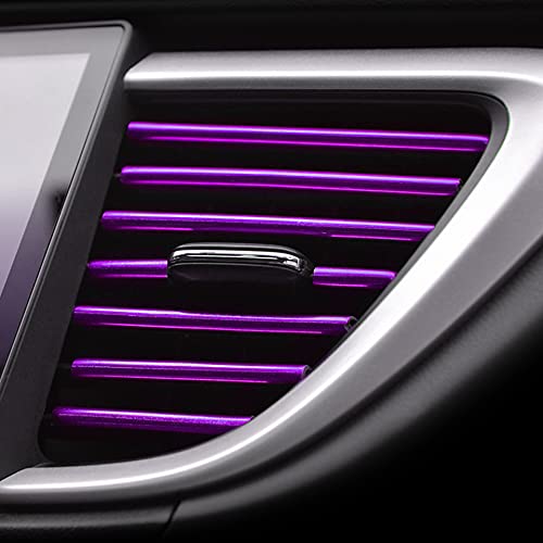 20Pcs Car Auto Air Conditioner Vent Outlet Trim Strip, DIY Decoration Chrome PVC Car Interior Moulding Trim Strip Line for All Straight Air Vent Outlet (Purple)