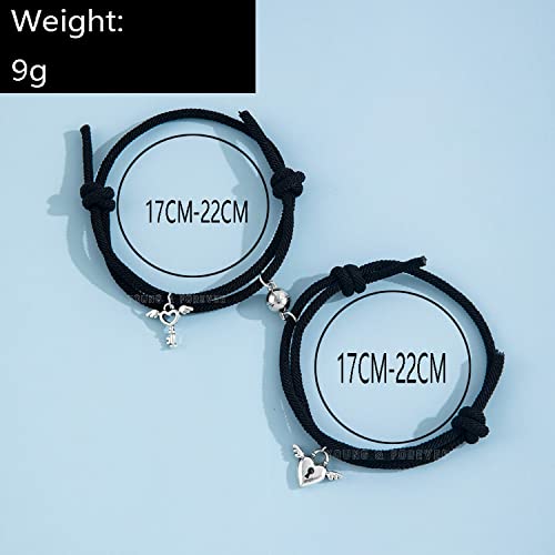 Image of Young & Forever Gift Fashion Long Distance Touch Gold Silver Rose Gold Couples Friendship Best Friend hand Couple matching Mens Magnetic Magnet bracelets for Women /Girls Silver bracelet for Men /Boys