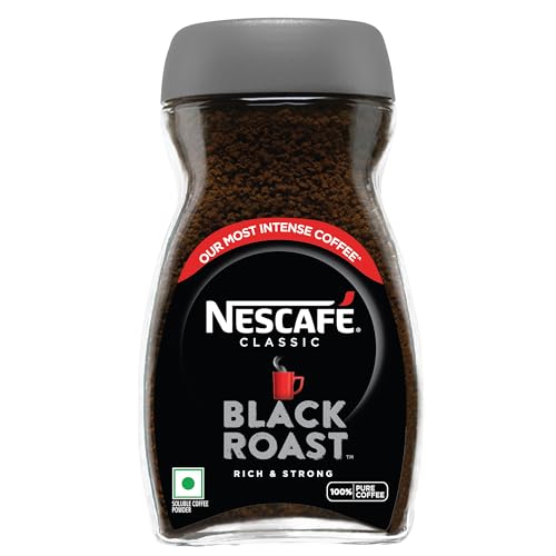 Image of Nescafe Black Roast Instant Coffee | Roasted Longer For A Stronger Cup | Strong & Intense | 100% Pure Soluble Coffee Powder | 190g Jar
