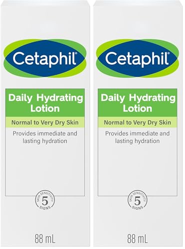 Cetaphil Daily Hydrating Lotion with Hyaluronic Acid 88ml, Instantly Hydrates Skin, Fast Absorbing, Fragrance-free, Ideal Under Make Up, Suitable for Dry to Very Dry Skin, Dermatologist Tested